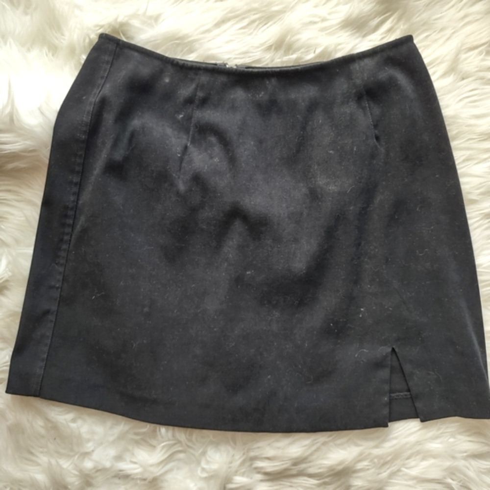 Vintage Express Faux Suede Black Miniskirt 11/12